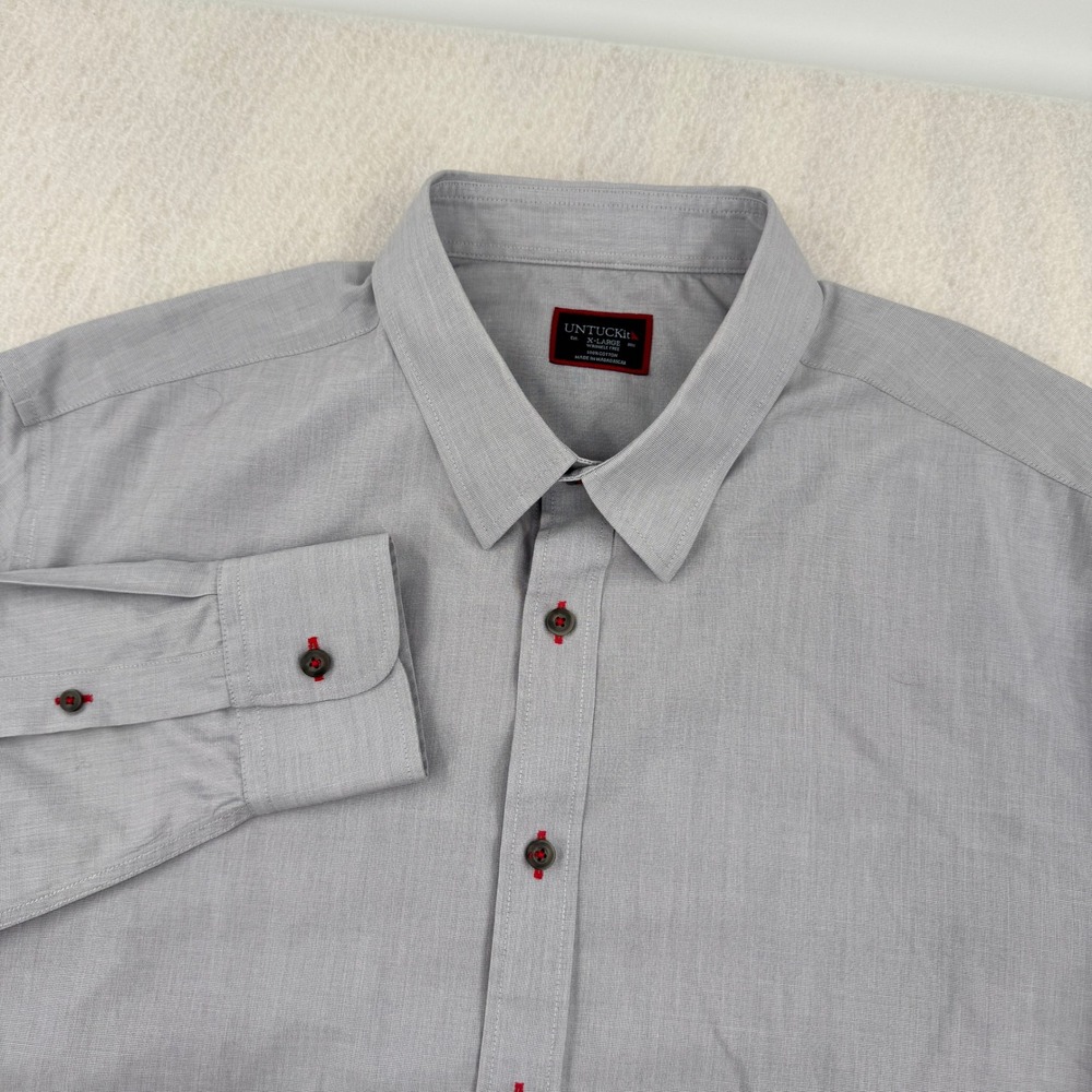 UNTUCKit Wrinkle Free Long Sleeve Button Down Mens XL Gray Casual Rubican